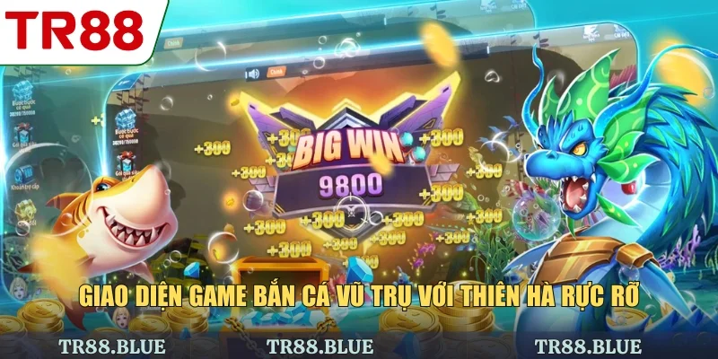 Giao diện game bắn cá vũ trụ với thiên hà rực rỡ